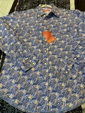 RED RANCH NET’s Blue Paisley Western Button-Down Shirt by Rebar Ranch